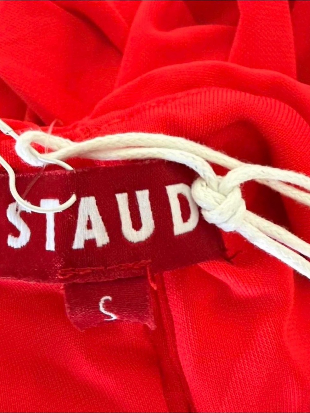 STAUD Red One-Shoulder Halter Gown with Thigh Slit - Picture 7 of 8